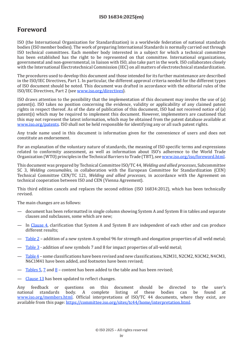 ISO 16834:2025 ISO 16834:2025 - Welding consumables — Wire electrodes, wires, rods and deposits for gas shielded arc welding of high strength steels — Classification
Released:13. 02. 2025 - Page 4 preview