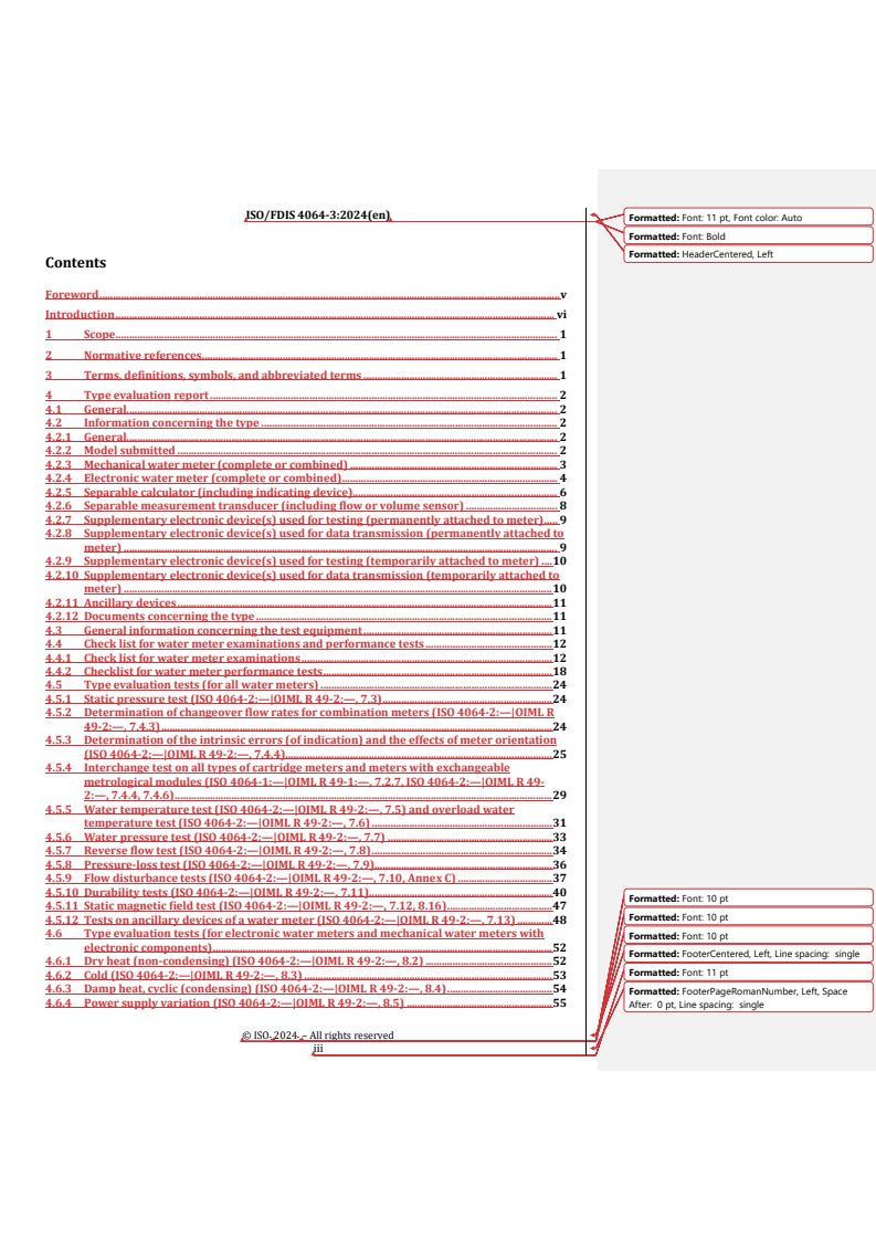 REDLINE ISO/FDIS 4064-3 - Water meters for cold potable water and hot water — Part 3: Test report format
Released:8. 08. 2024