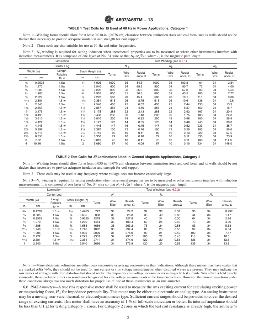 REDLINE ASTM A697/A697M-13 - Standard Test Method for  Alternating Current Magnetic Properties of Laminated Core Specimen   Using Voltmeter-Ammeter-Wattmeter Methods