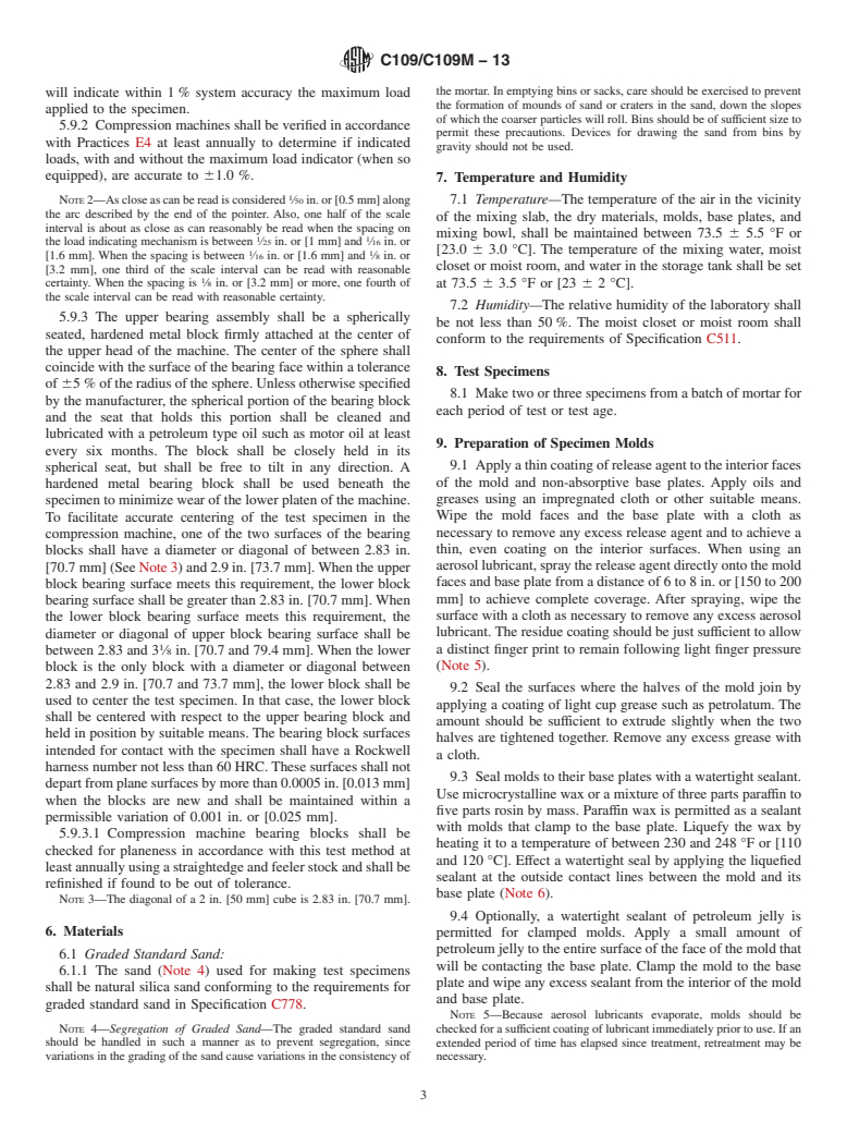 ASTM C109/C109M-13 - Standard Test Method for  Compressive Strength of Hydraulic Cement Mortars (Using 2-in.  or [50-mm] Cube Specimens)