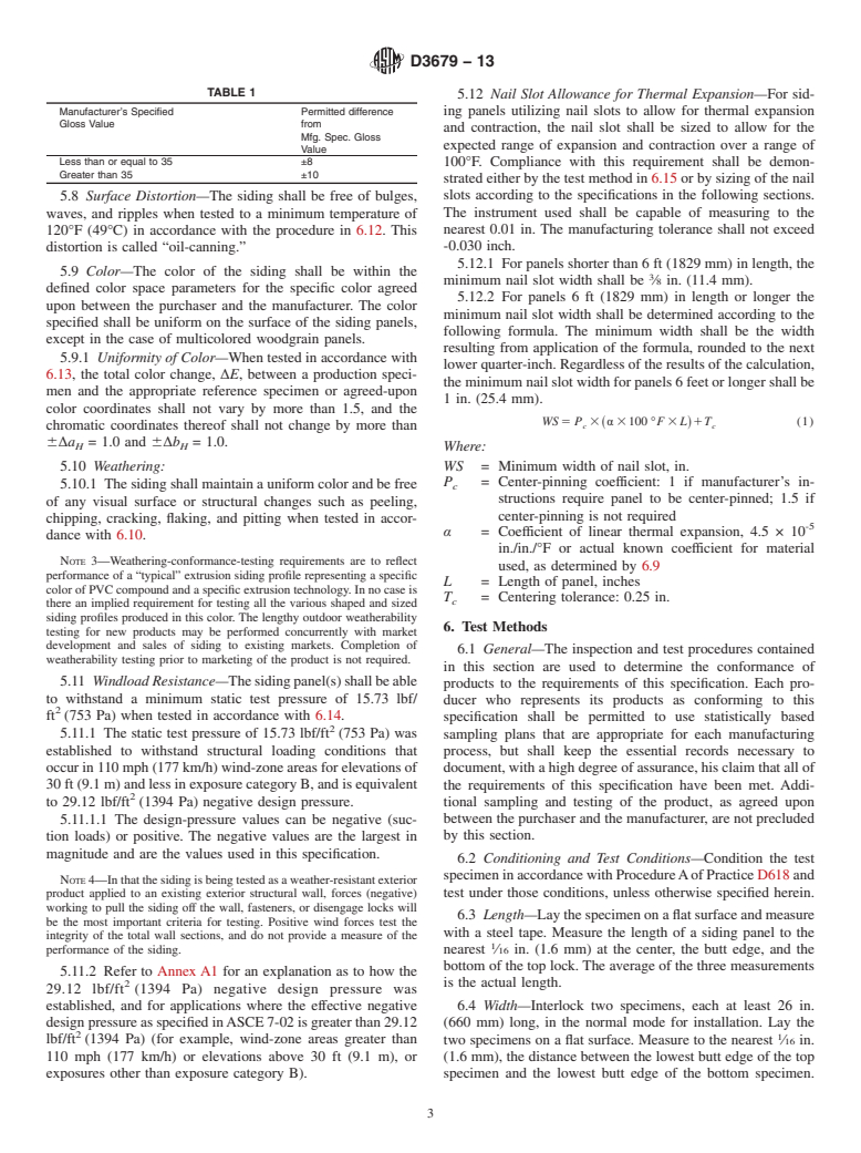 ASTM D3679-13 - Standard Specification for  Rigid Poly (Vinyl Chloride) (PVC) Siding