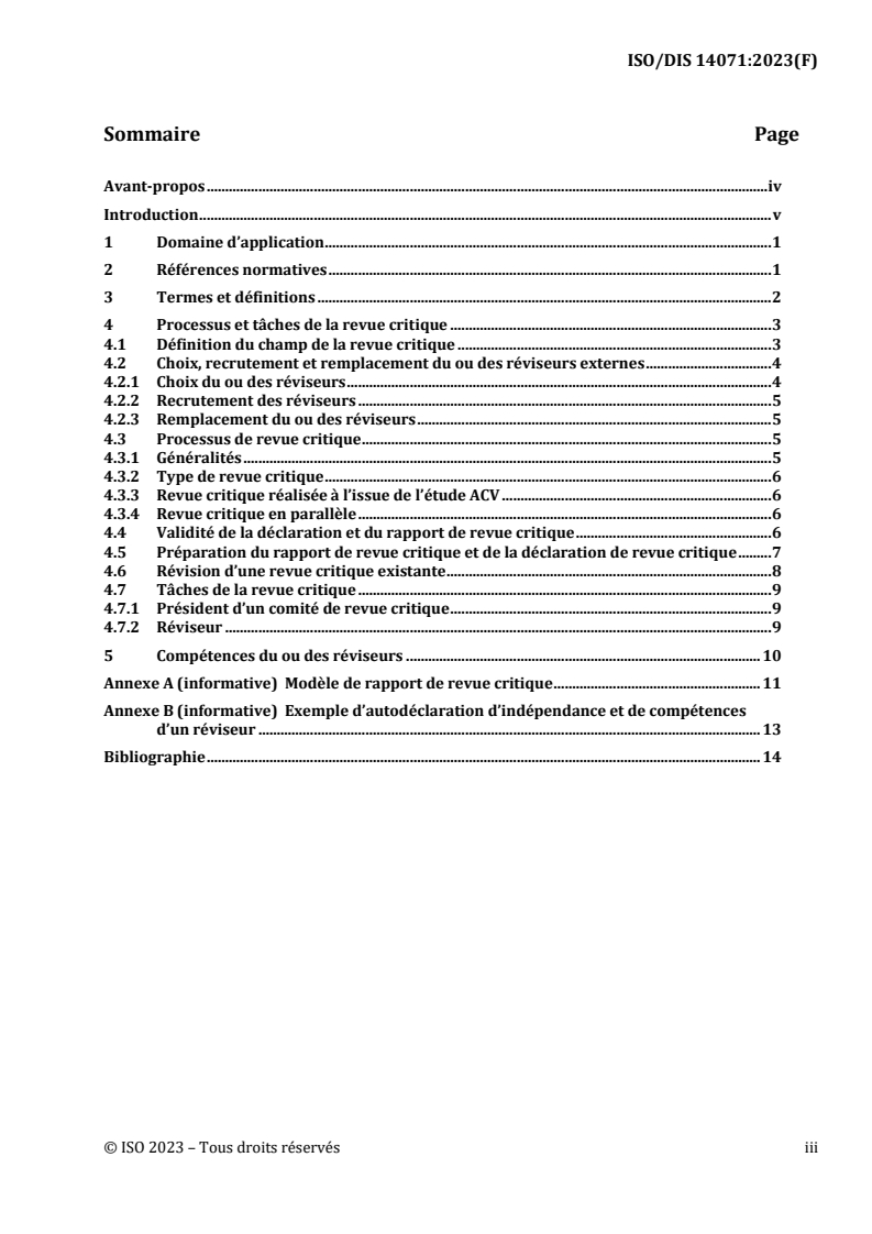 ISO/FDIS 14071 - Management environnemental — Analyse du cycle de vie — Processus de revue critique et compétences des réviseurs
Released:6. 11. 2023