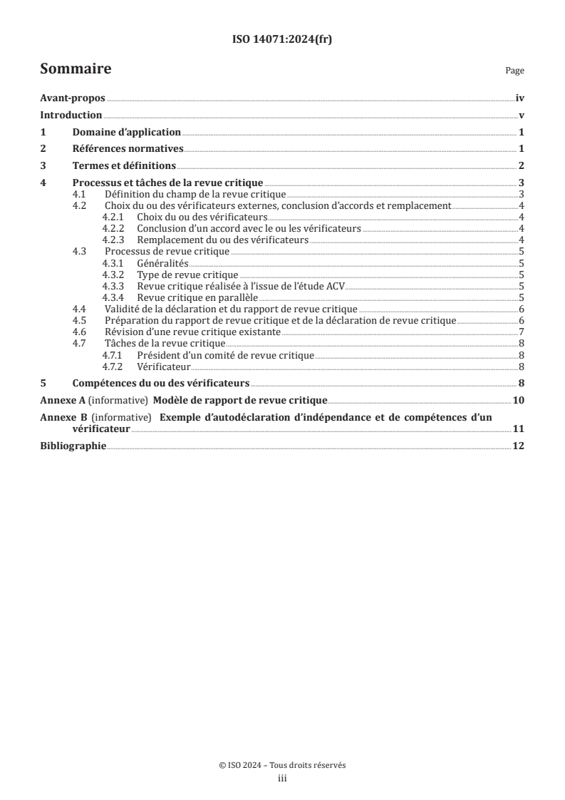 ISO 14071:2024 - Management environnemental — Analyse du cycle de vie — Processus de revue critique et compétences des vérificateurs
Released:9. 10. 2024