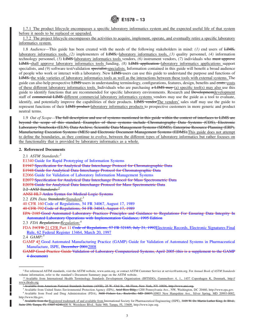 REDLINE ASTM E1578-13 - Standard Guide for  Laboratory Informatics