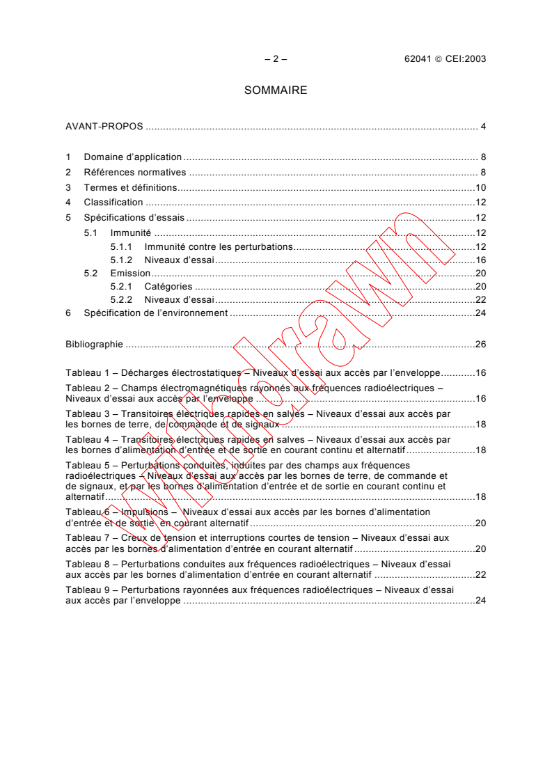 IEC 62041:2003 IEC 62041:2003 - Power transformers, power supply units, reactors and similar products - EMC requirements
Released:8/8/2003
Isbn:2831871573 - Page 4 preview