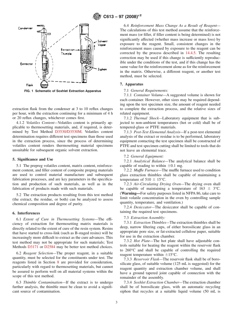 ASTM C613-97(2008)e2 - Standard Test Method for Constituent Content of Composite Prepreg by Soxhlet Extraction