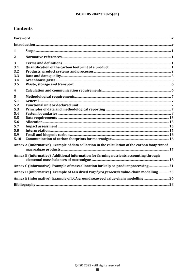 REDLINE ISO/FDIS 20423 - Carbon footprint for seafood — Product category rules (CFP-PCR) for macroalgae
Released:19. 03. 2025