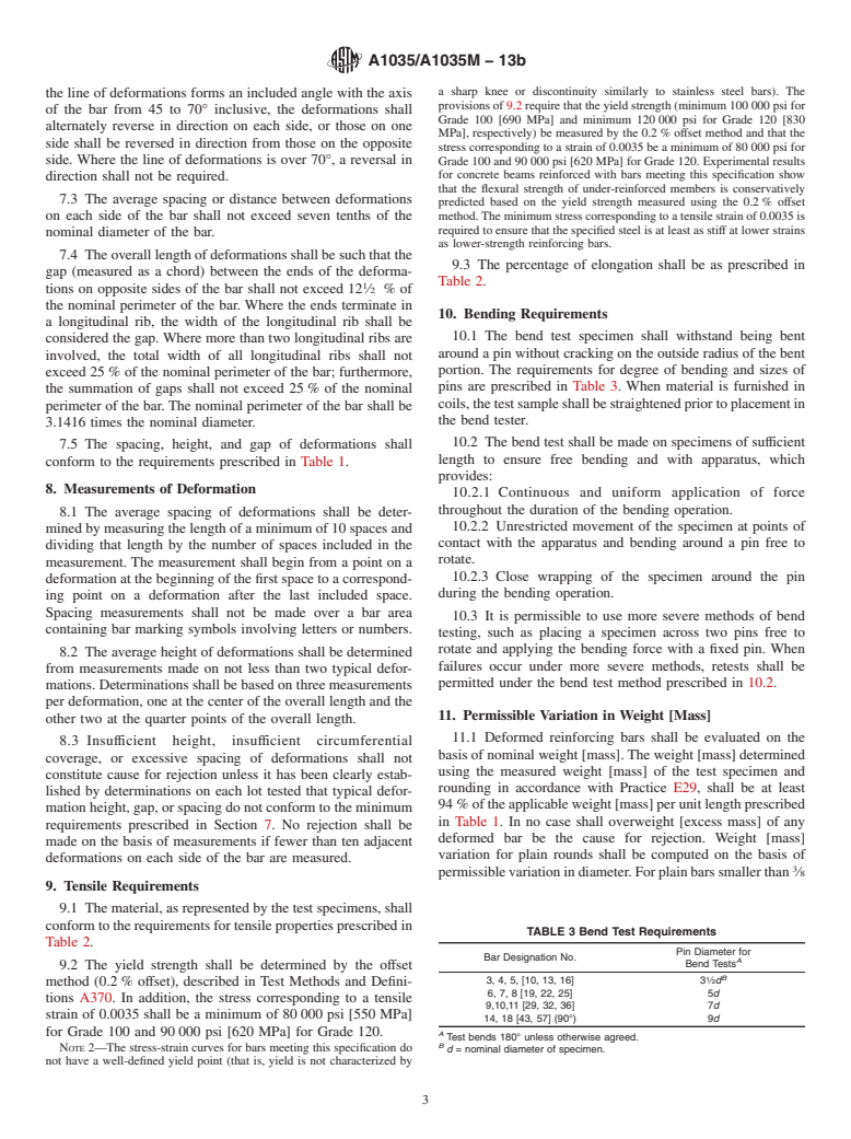 ASTM A1035/A1035M-13b - Standard Specification for  Deformed and Plain, Low-Carbon, Chromium, Steel Bars for Concrete  Reinforcement