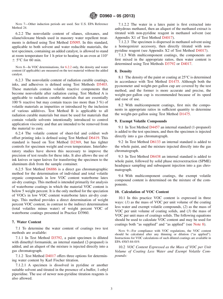 ASTM D3960-05(2013) - Standard Practice for Determining Volatile Organic Compound (VOC)Content of Paints   and Related  Coatings