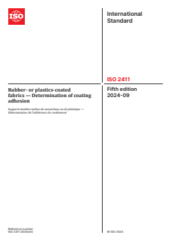 ISO 2411:2024 ISO 2411:2024 - Rubber- or plastics-coated fabrics — Determination of coating adhesion
Released:10. 09. 2024 - Page 1 preview