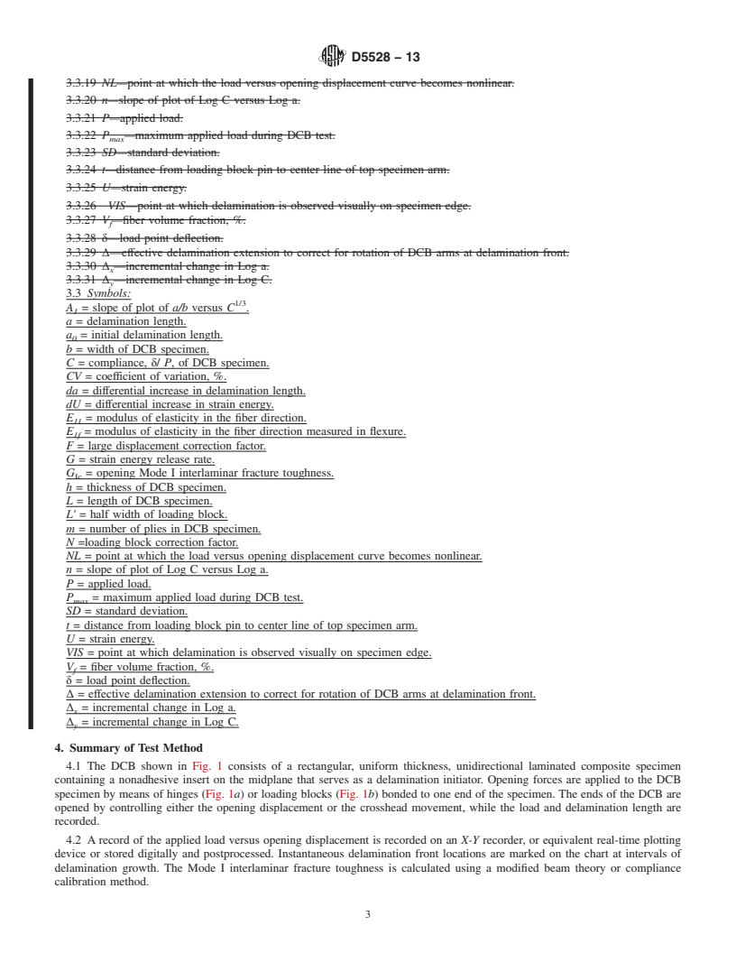 REDLINE ASTM D5528-13 - Standard Test Method for  Mode I Interlaminar Fracture Toughness of Unidirectional Fiber-Reinforced  Polymer Matrix Composites