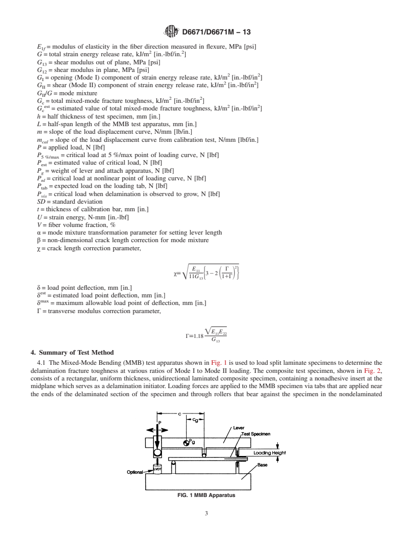 REDLINE ASTM D6671/D6671M-13 - Standard Test Method for  Mixed Mode I-Mode II Interlaminar Fracture Toughness of Unidirectional  Fiber Reinforced Polymer Matrix Composites