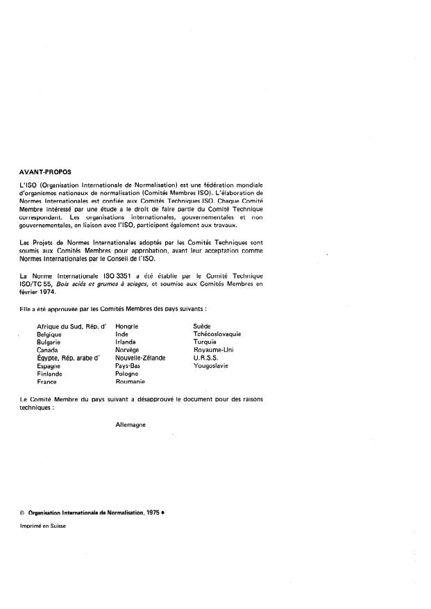 ISO 3351:1975 ISO 3351:1975 - Bois -- Détermination de la résistance a la pénétration dynamique - Page 2 preview
