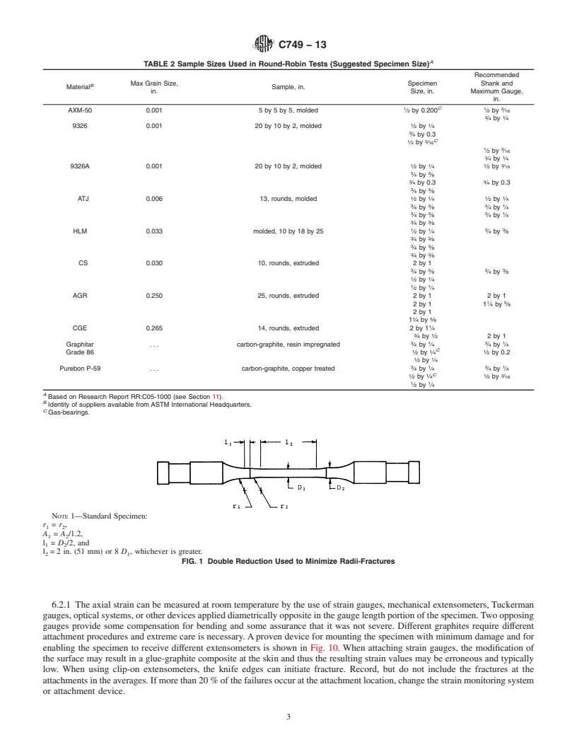 REDLINE ASTM C749-13 - Standard Test Method for  Tensile Stress-Strain of Carbon and Graphite
