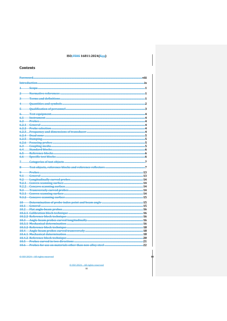 REDLINE ISO/FDIS 16811 - Non-destructive testing — Ultrasonic testing — Sensitivity and range setting
Released:11/13/2024