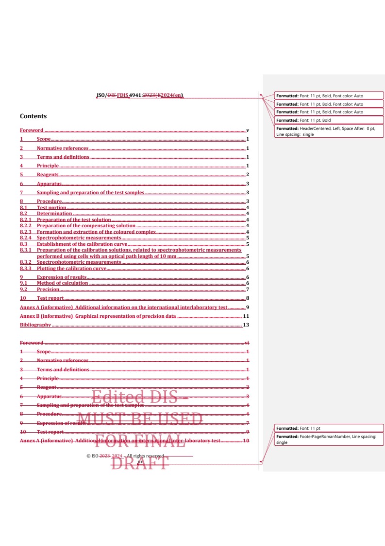 REDLINE ISO/FDIS 4941 - Steel and iron — Determination of molybdenum content — Thiocyanate spectrophotometric method
Released:25. 04. 2024