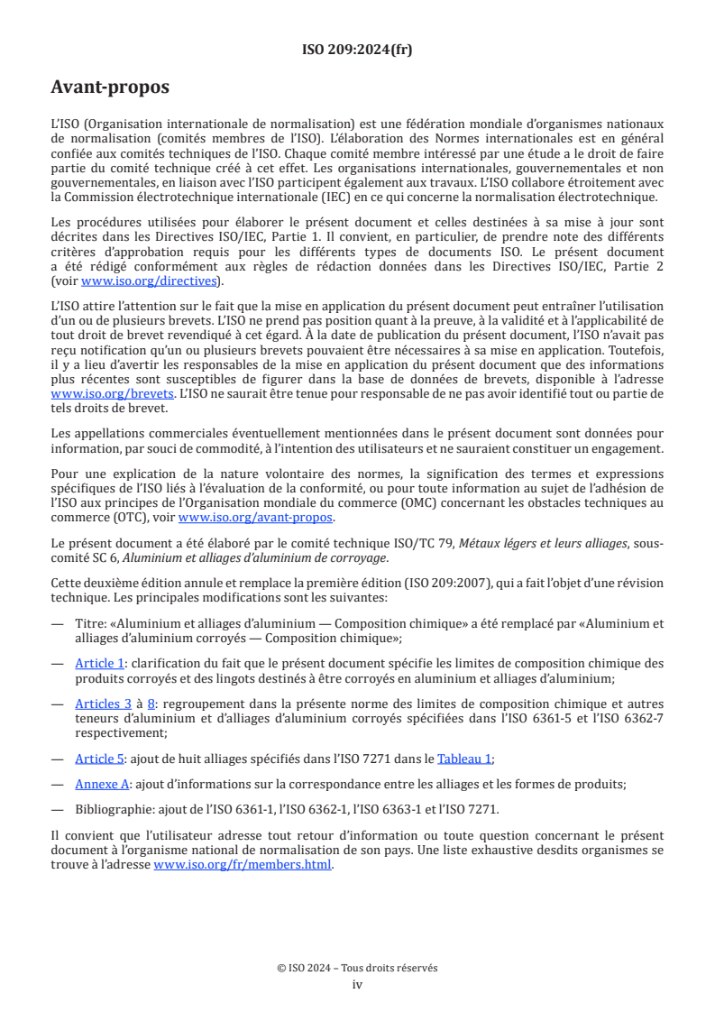 ISO 209:2024 ISO 209:2024 - Aluminium et alliages d’aluminium corroyés — Composition chimique
Released:12/19/2024 - Page 4 preview