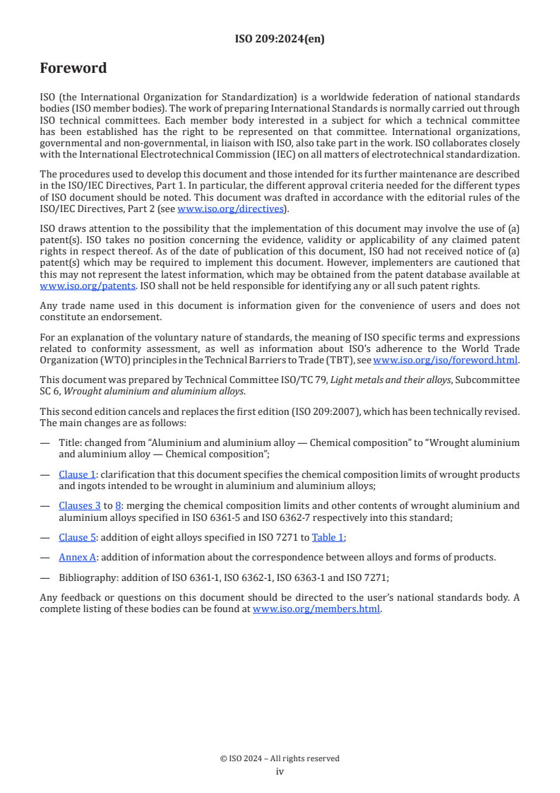 ISO 209:2024 ISO 209:2024 - Wrought aluminium and aluminium alloys — Chemical composition
Released:12/19/2024 - Page 4 preview