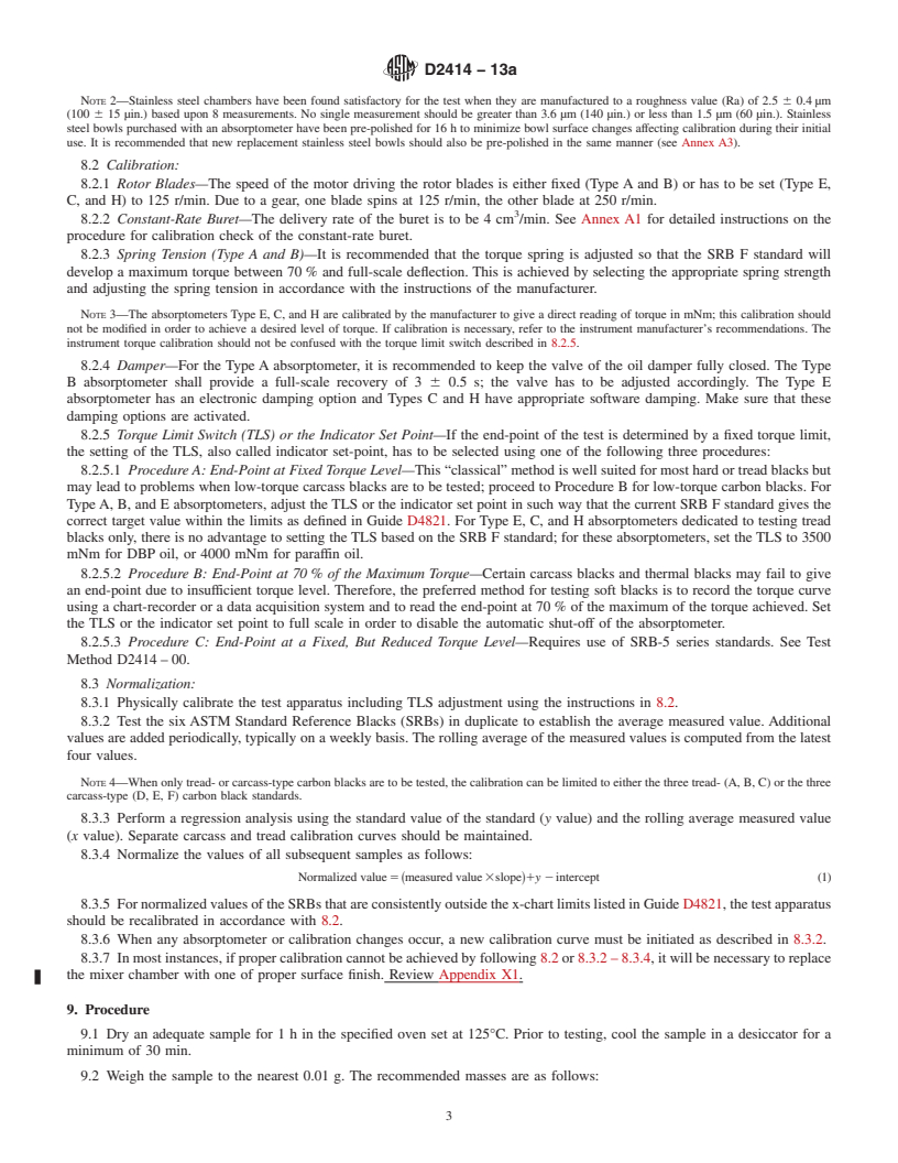 REDLINE ASTM D2414-13a - Standard Test Method for  Carbon Black&mdash;Oil Absorption Number (OAN)