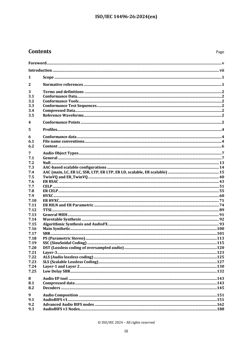 ISO/IEC 14496-26:2024 - Information technology — Coding of audio-visual objects — Part 26: Audio conformance
Released:11/8/2024