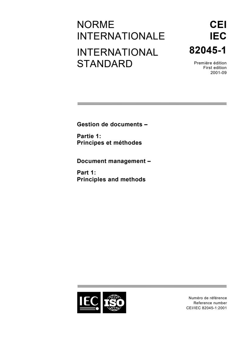 IEC 82045-1:2001 - Document management - Part 1: Principles and methods