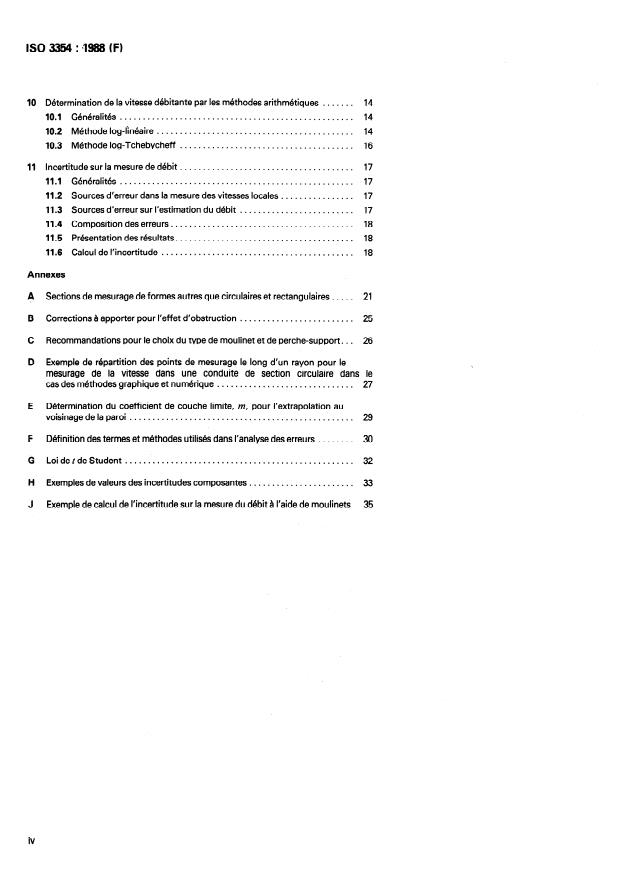 ISO 3354:1988 ISO 3354:1988 - Mesure de débit d'eau propre dans les conduites fermées -- Méthode d'exploration du champ des vitesses dans les conduites en charge et dans le cas d'un écoulement régulier, au moyen de moulinets - Page 4 preview