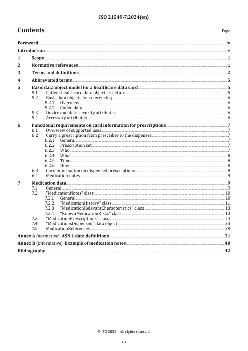 ISO 21549-7:2024 - Health informatics — Patient healthcard data — Part 7: Medication data
Released:8. 02. 2024