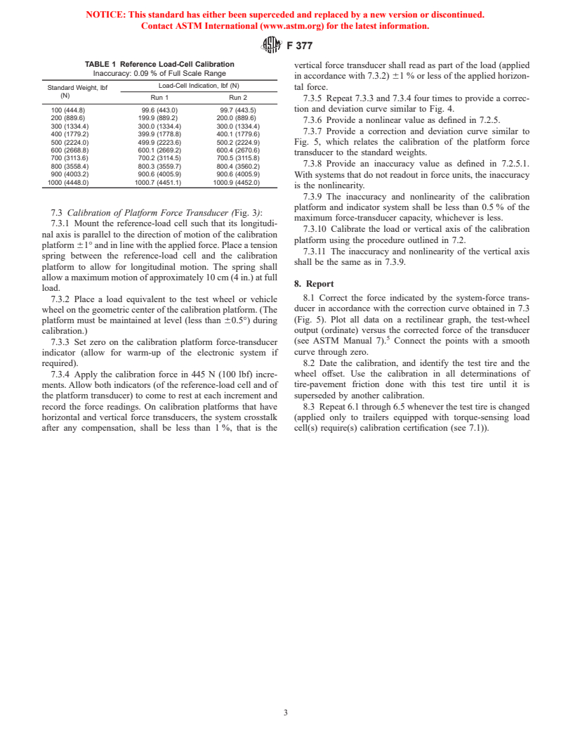 ASTM F377-94a(1999) - Standard Practice for Calibration of Braking/Tractive Measuring Devices for Testing Tires