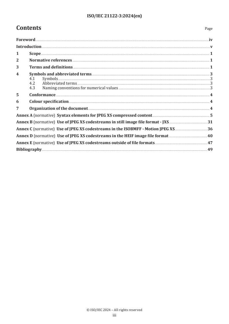 ISO/IEC 21122-3:2024 - Information technology — JPEG XS low-latency lightweight image coding system — Part 3: Transport and container formats
Released:16. 08. 2024