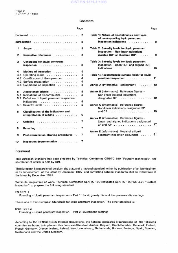 EN 1371-1:1997 EN 1371-1:1998 - Page 4 preview