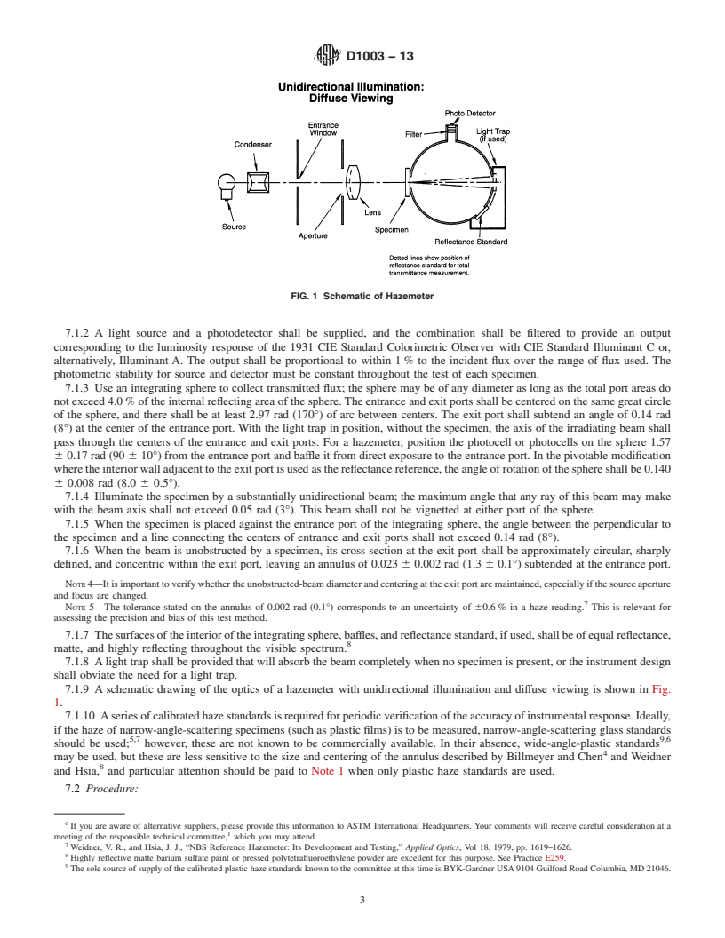 REDLINE ASTM D1003-13 - Standard Test Method for  Haze and Luminous Transmittance of Transparent Plastics