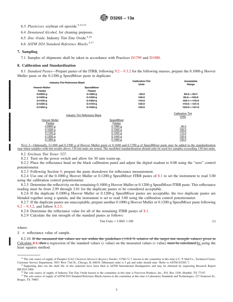 REDLINE ASTM D3265-13a - Standard Test Method for  Carbon Black&mdash;Tint Strength