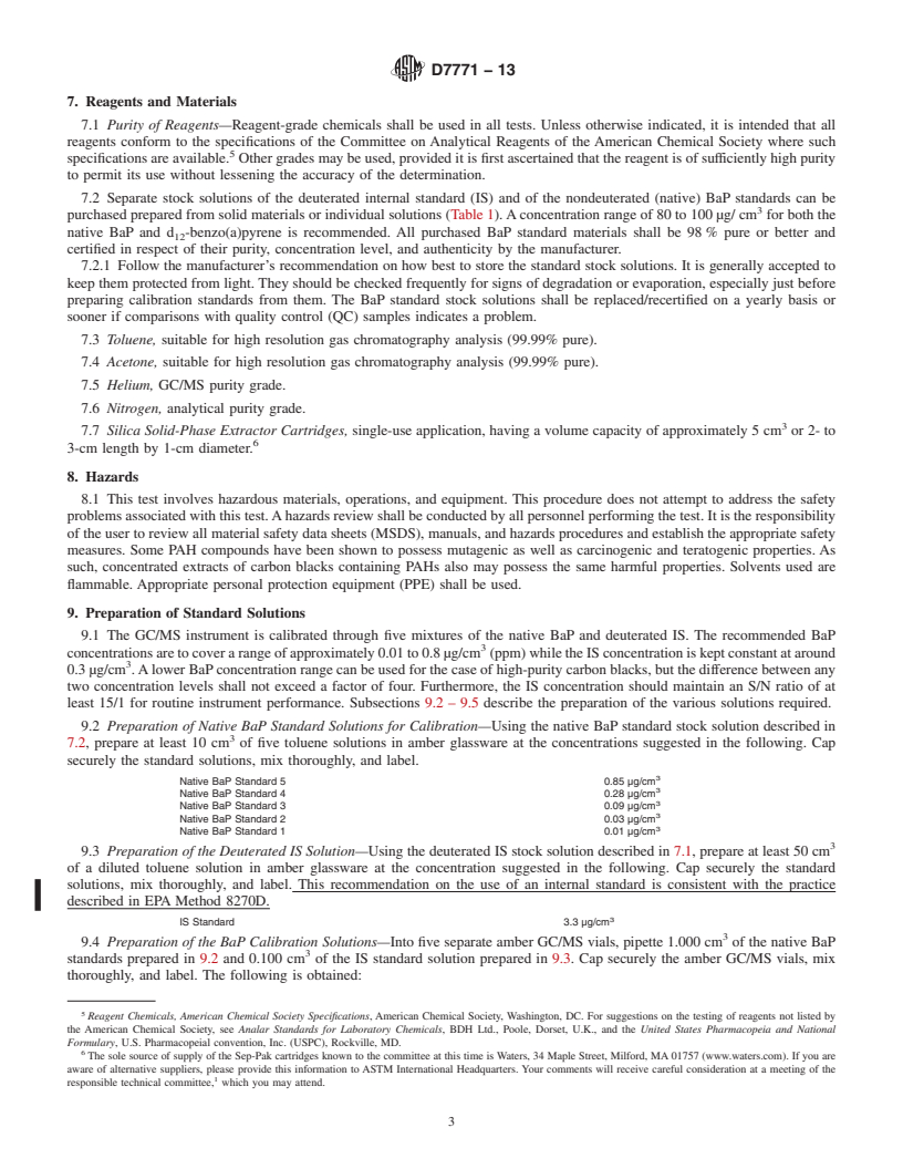 REDLINE ASTM D7771-13 - Standard Test Method for  Determination of Benzo-&alpha;-Pyrene (BaP) Content in Carbon  Black