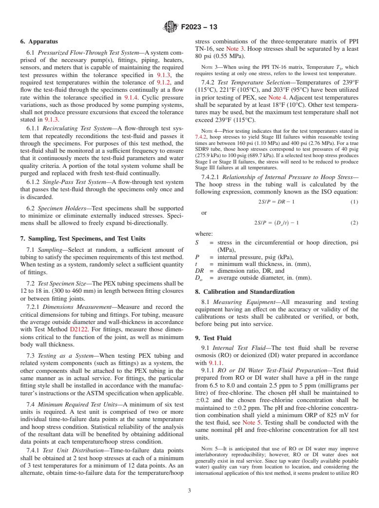 ASTM F2023-13 - Standard Test Method for  Evaluating the Oxidative Resistance of Crosslinked Polyethylene   (PEX) Tubing and Systems to Hot Chlorinated Water