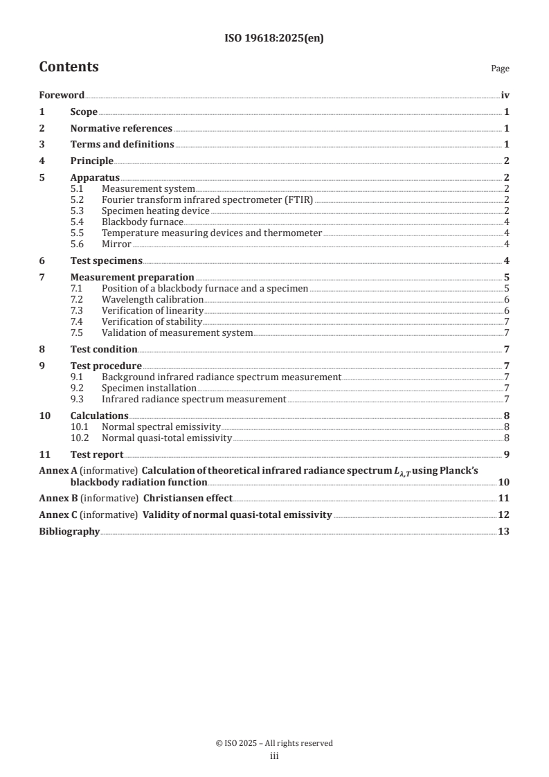 ISO 19618:2025 - Fine ceramics (advanced ceramics, advanced technical ceramics) — Measurement method for normal spectral emissivity using blackbody reference with an FTIR spectrometer
Released:13. 01. 2025