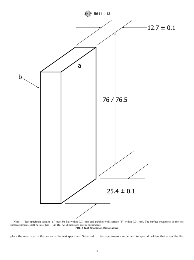 ASTM B611-13 - Standard Test Method for  Determining the High Stress Abrasion Resistance of Hard Materials