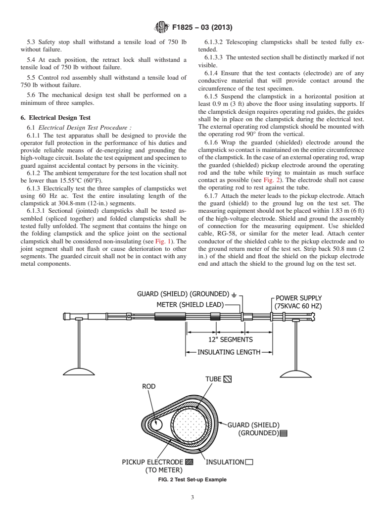 ASTM F1825-03(2013) - Standard Specification for  Clampstick Type Live Line Tools