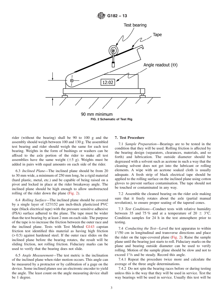 ASTM G182-13 - Standard Test Method for  Determination of the Breakaway Friction Characteristics of  Rolling Element Bearings