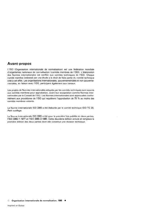 ISO 3365:1985 ISO 3365:1985 - Plaquettes amovibles en métaux-durs (carbures métalliques) avec aretes de planage, sans trou de fixation -- Dimensions - Page 2 preview