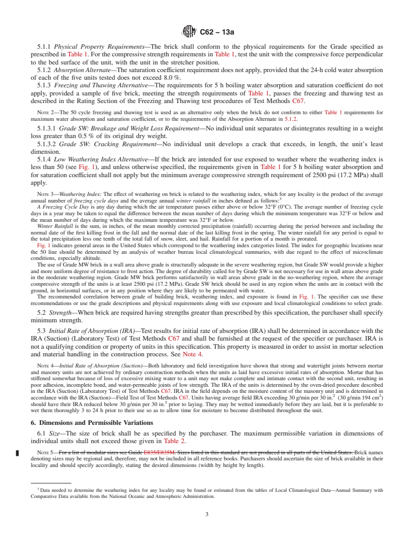 REDLINE ASTM C62-13a - Standard Specification for  Building Brick (Solid Masonry Units Made From Clay or Shale)