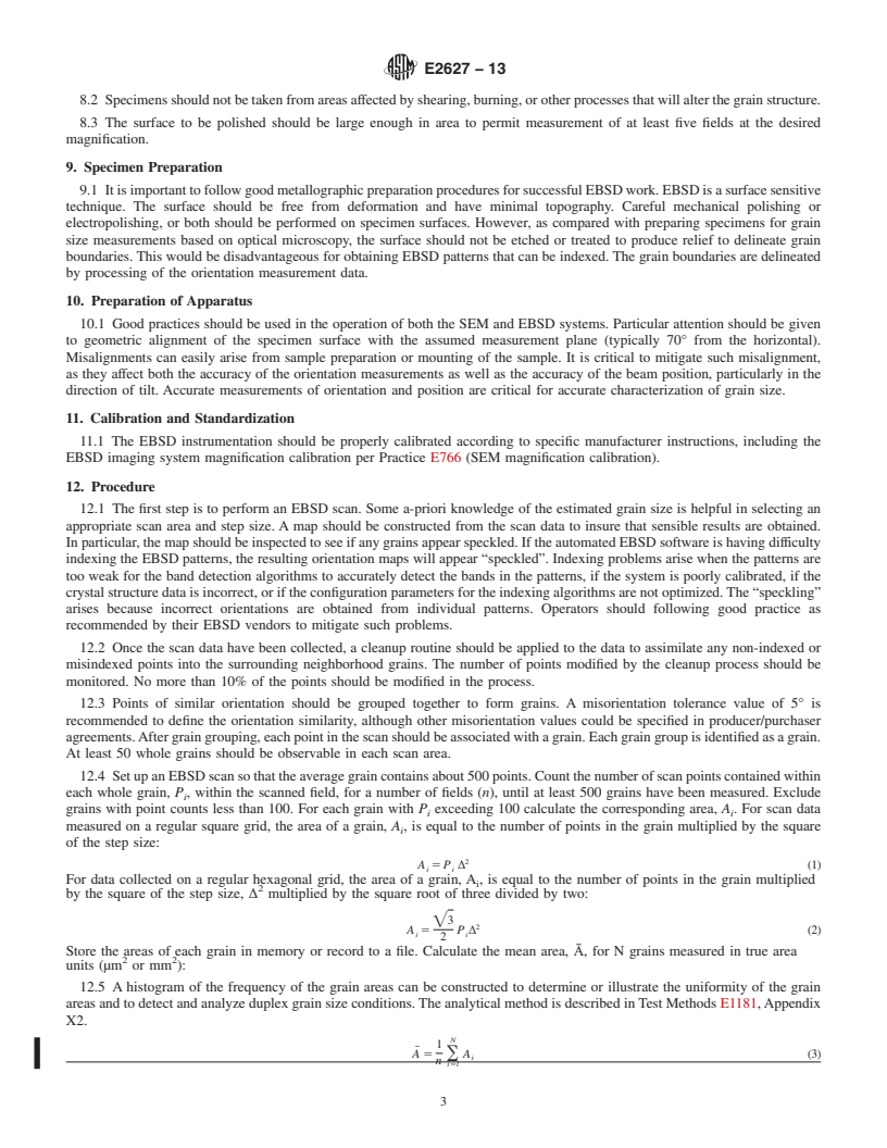 REDLINE ASTM E2627-13 - Standard Practice for  Determining Average Grain Size Using Electron Backscatter Diffraction  (EBSD) in Fully Recrystallized Polycrystalline Materials