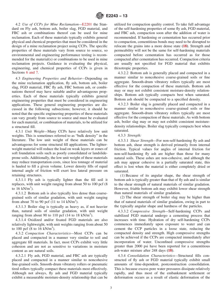 ASTM E2243-13 - Standard Guide for Use of Coal Combustion Products (CCPs) for Surface Mine Reclamation: Re-contouring and Highwall Reclamation