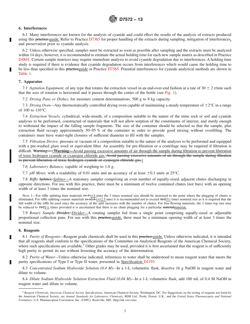 ASTM D7572-13 - Standard Guide for Recovery of Aqueous Cyanides by ...