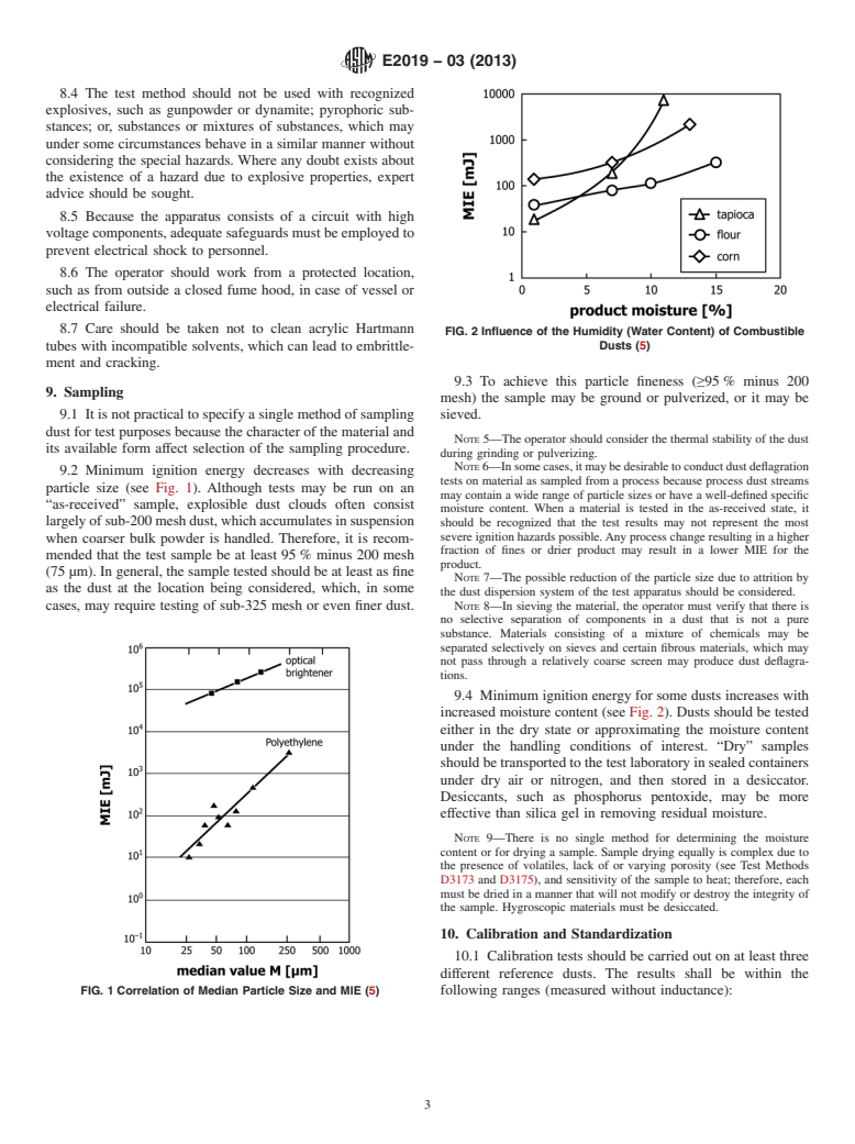 ASTM E2019-03(2013) - Standard Test Method for  Minimum Ignition Energy of a Dust Cloud in Air