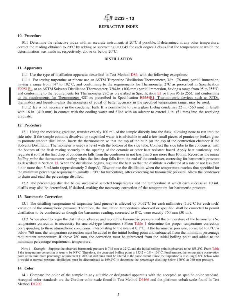 REDLINE ASTM D233-13 - Standard Test Methods of Sampling and Testing Turpentine