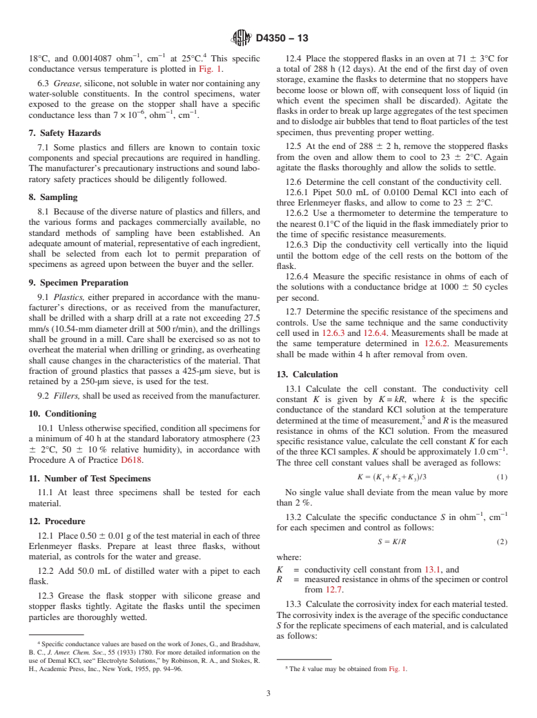 ASTM D4350-13 - Standard Test Method for  Corrosivity Index of Plastics and Fillers