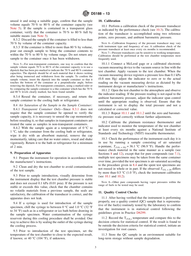 ASTM D5188-13 - Standard Test Method for  Vapor-Liquid Ratio Temperature Determination of Fuels (Evacuated   Chamber Method)