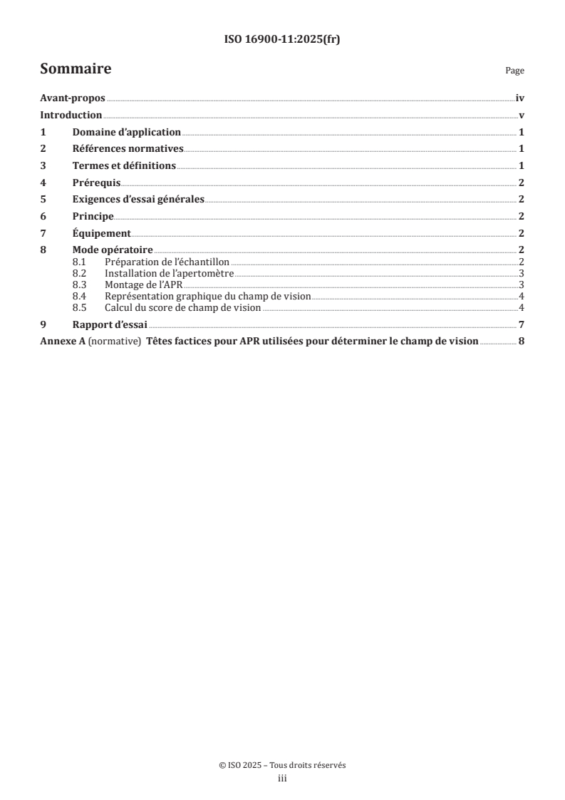 ISO 16900-11:2025 - Appareils de protection respiratoire — Méthodes d'essai et équipement d'essai — Partie 11: Détermination du champ de vision
Released:23. 01. 2025