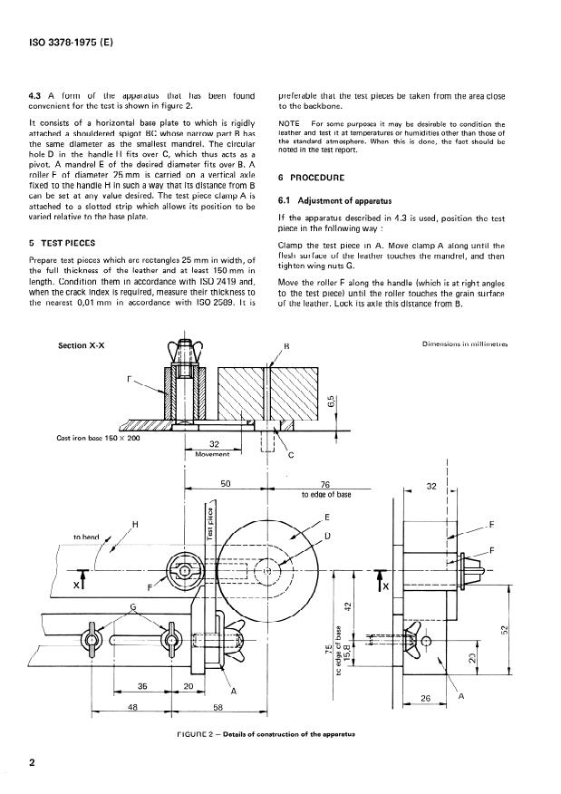 ISO 3378:1975 ISO 3378:1975 - Leather -- Determination of resistance to grain cracking, and of crack index - Page 4 preview