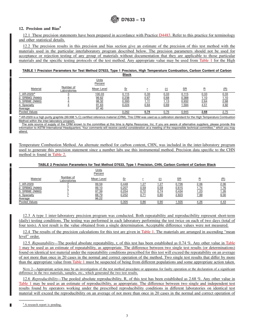 REDLINE ASTM D7633-13 - Standard Test Method for  Carbon Black&mdash;Carbon Content